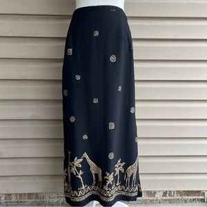 •Alfred Dunner• Vintage African Print Kenya Midi Skirt - Size 14